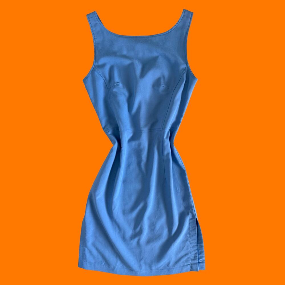 90's 00's vintage blue sleeveless minimalist y2k bodycon dress Size 7/8 express